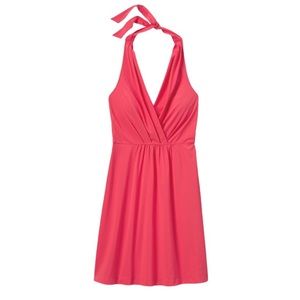 Athleta Go Anywhere Coral Halter Dress Sz 10